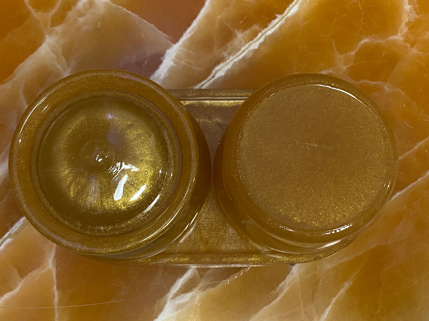 Gold Resin Honey Pot Bundle – Handmade Resin Jars with Tray, Kitchen & Dining Table Storage Set