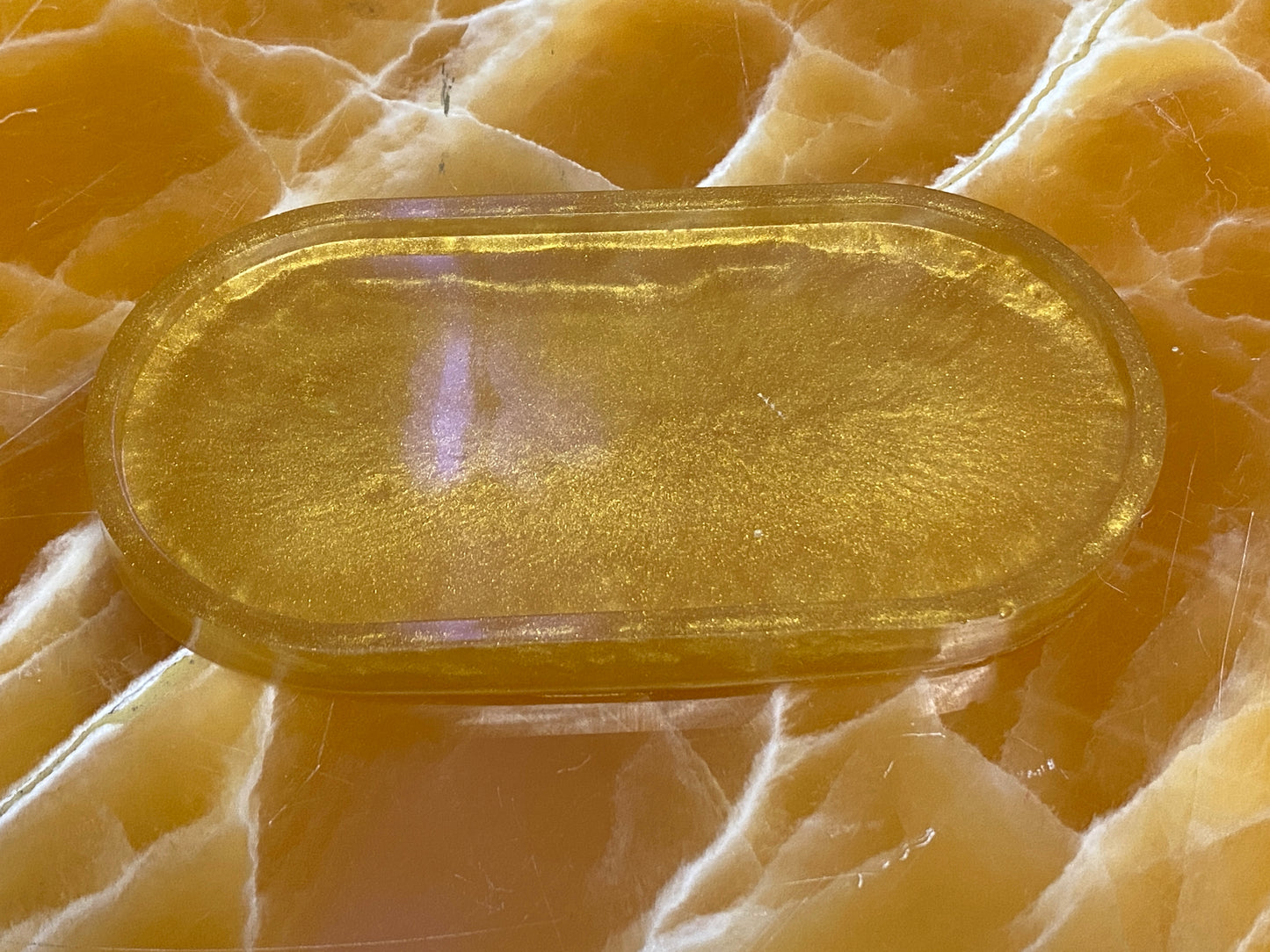 Gold Resin Honey Pot Bundle – Handmade Resin Jars with Tray, Kitchen & Dining Table Storage Set