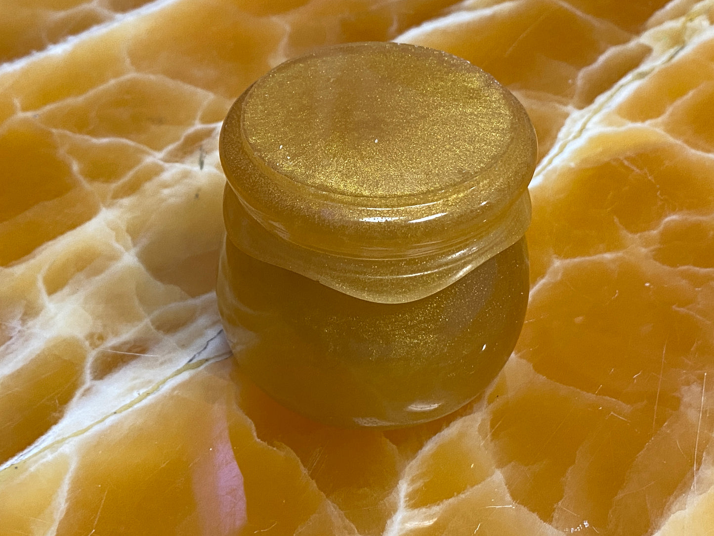 Gold Resin Honey Pot Bundle – Handmade Resin Jars with Tray, Kitchen & Dining Table Storage Set