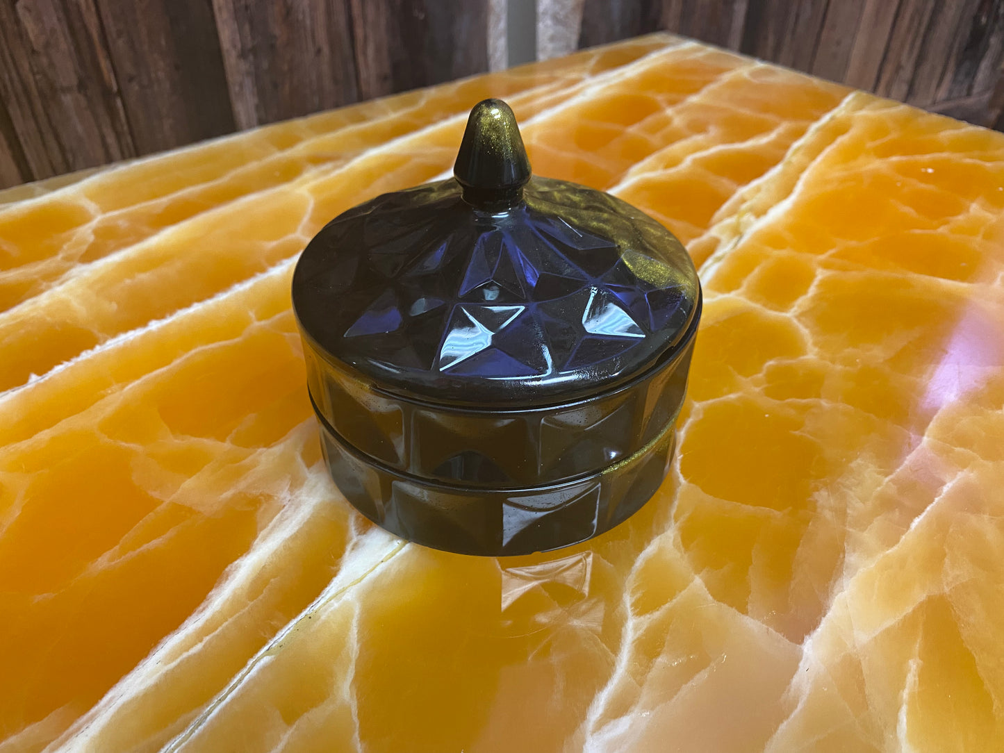 Black & Gold Resin Stackable Storage Container – Handmade Luxury Organizer for Vanity, Desk, or Coffee Table