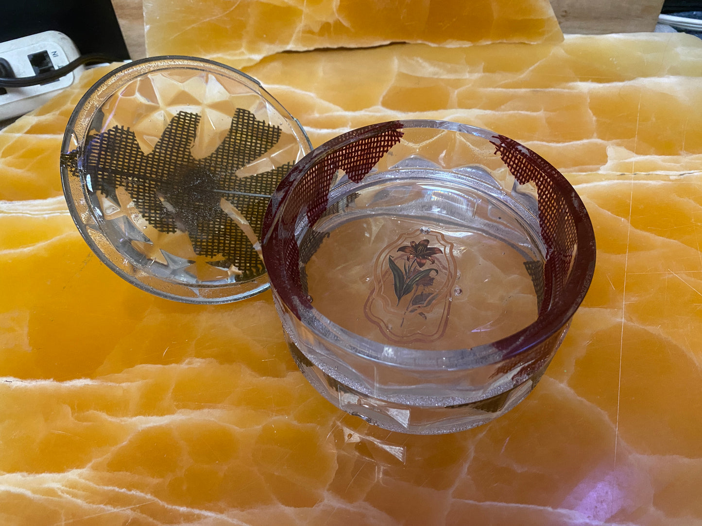Fall Leaf Resin Storage Set – Handmade Clear Resin Bowl & Lidded  stackable storage Jar with Burlap Autumn Leaf Inlays