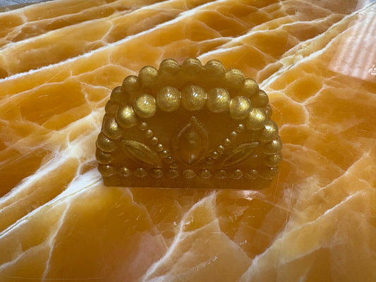 Gold Resin Napkin & Mail Holder – Handmade Decorative Table Organizer, Shimmering Resin Desk or Kitchen Accessory