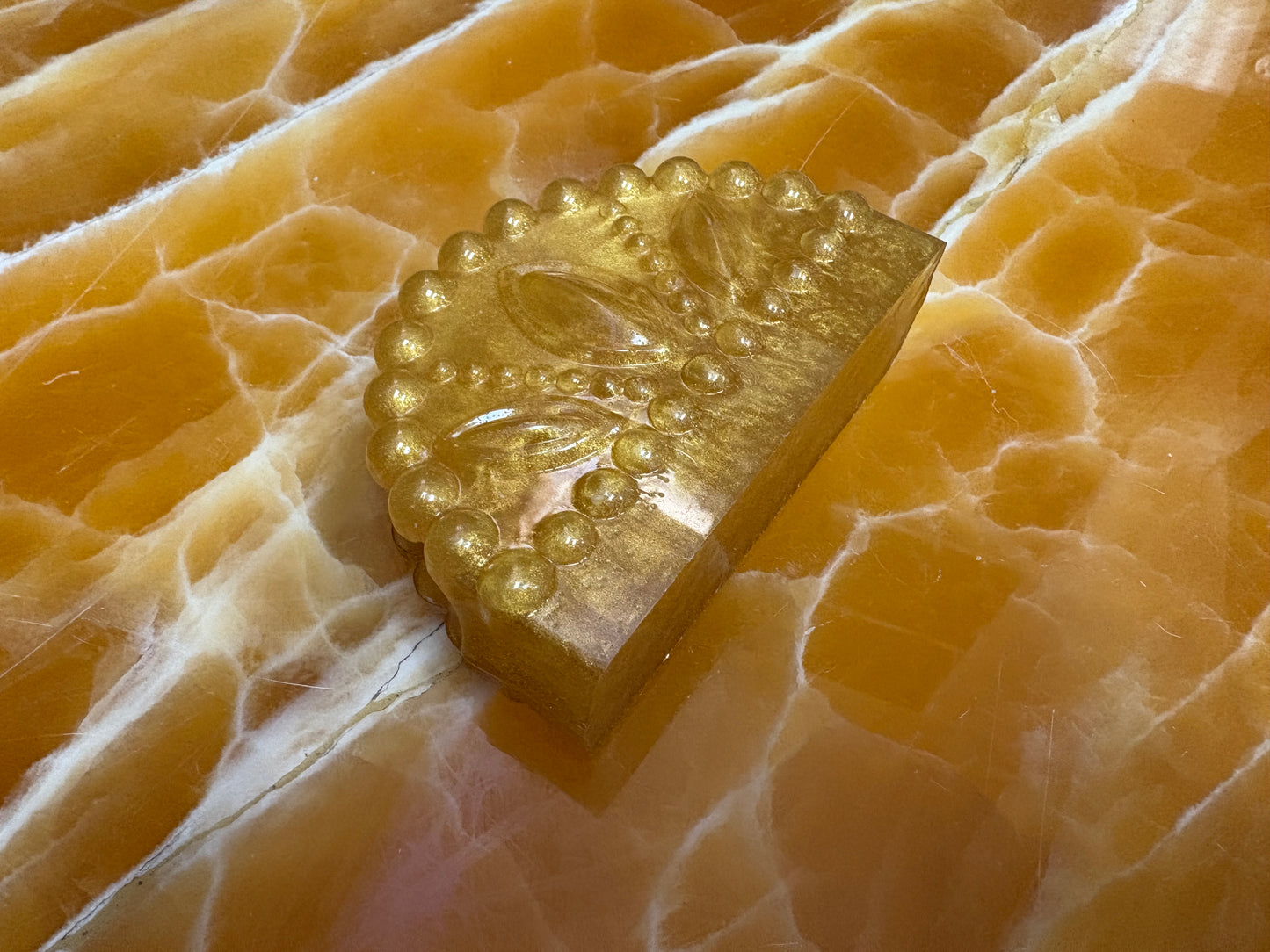 Gold Resin Napkin & Mail Holder – Handmade Decorative Table Organizer, Shimmering Resin Desk or Kitchen Accessory